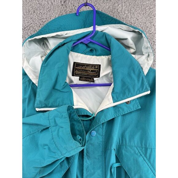Vintage 90s‎ Eddie Bauer Nylon Full Zip Hoodie Windbreaker Rain Jacket Men Small - Picture 13 of 14